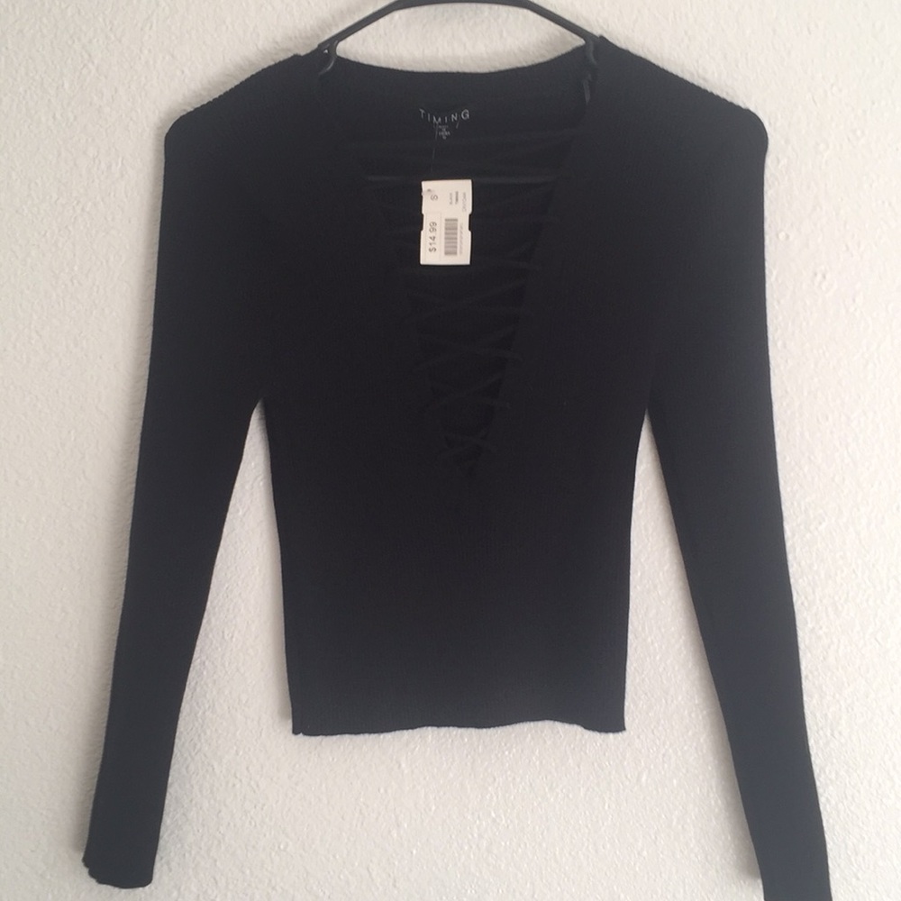 Open front sweater blouse